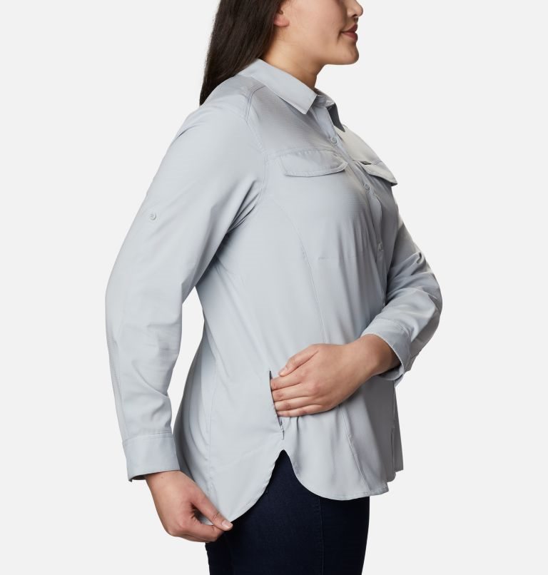 Camasa Columbia Silver Ridge Lite Long Sleeve Dama Gri Deschis | Plus Size MTS7Z9M10